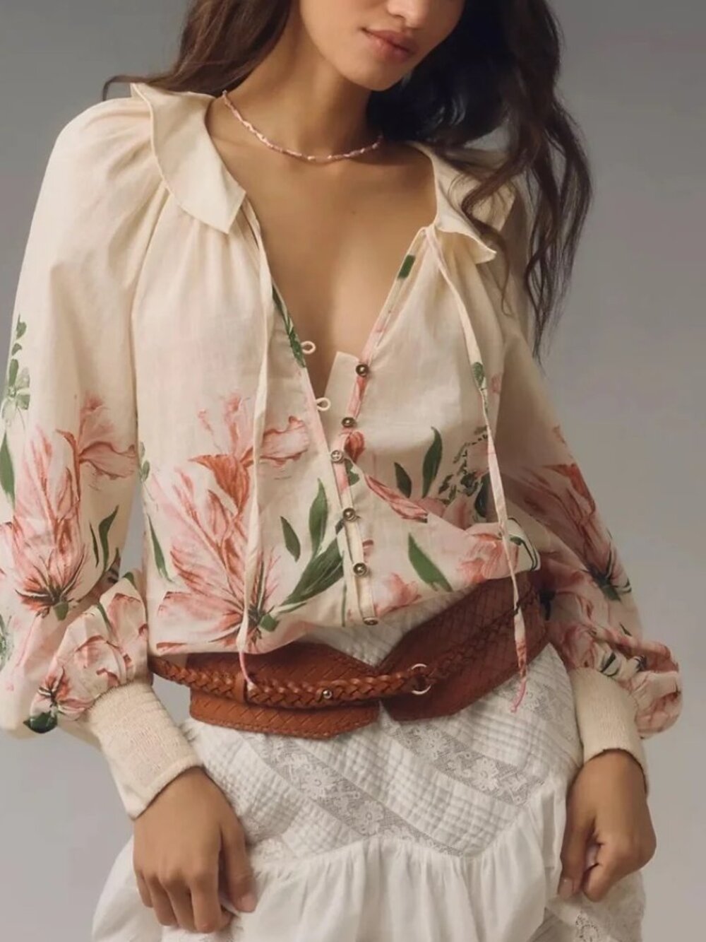 By Anthropologie Peasant Blouse Size M